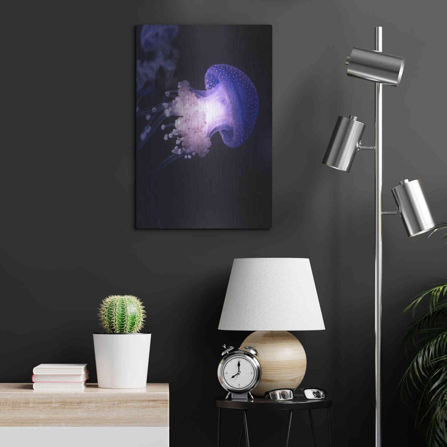 Luxe Metal Art 'Underwater Mushroom' by Epic Portfolio, Metal Wall Art,16x24