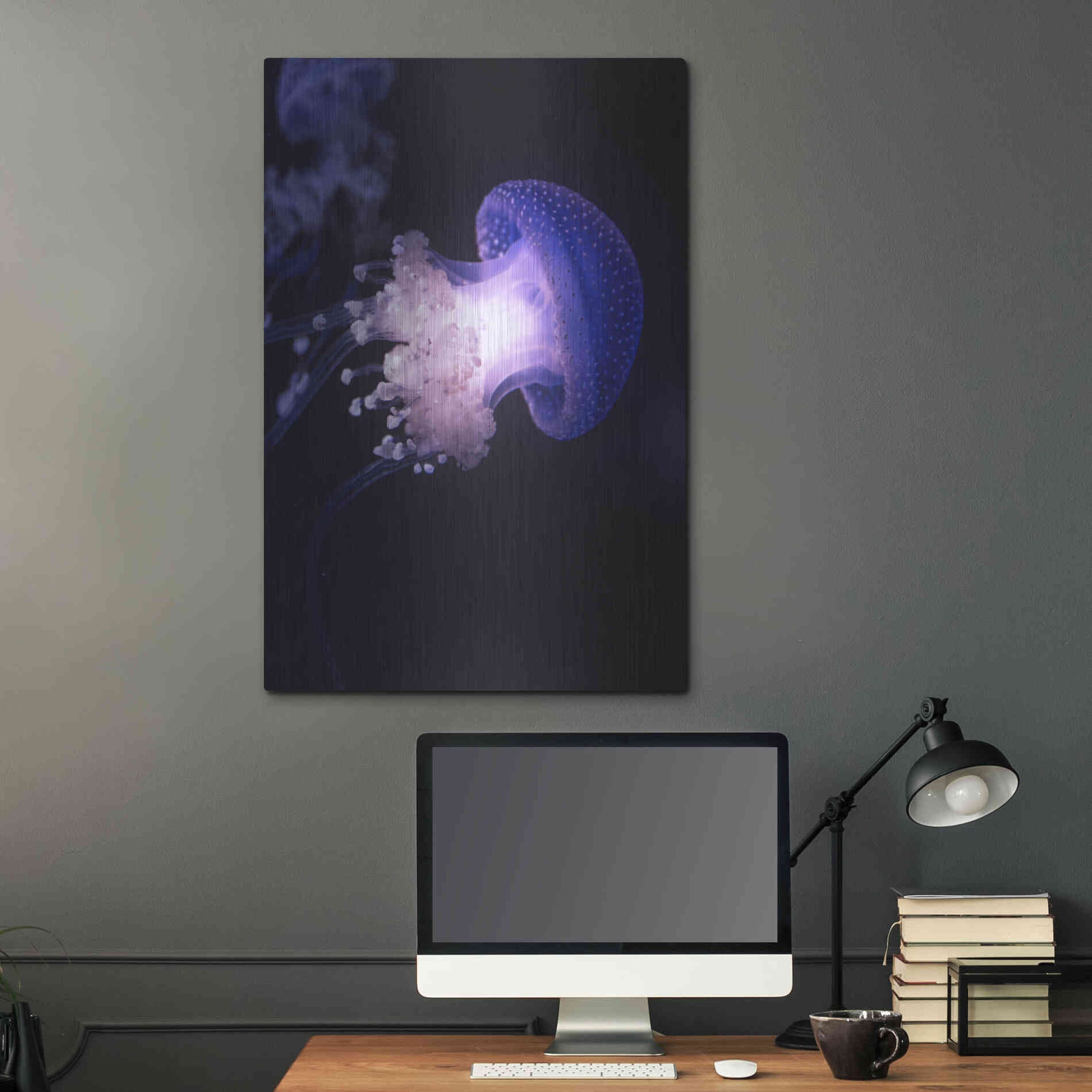 Luxe Metal Art 'Underwater Mushroom' by Epic Portfolio, Metal Wall Art,24x36