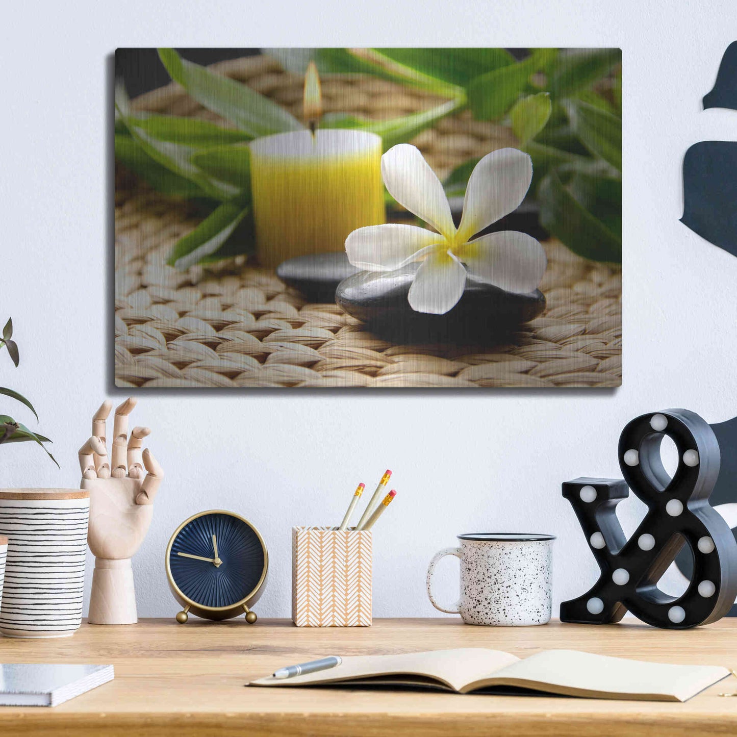 Luxe Metal Art 'Zen Moments' by Epic Portfolio, Metal Wall Art,16x12