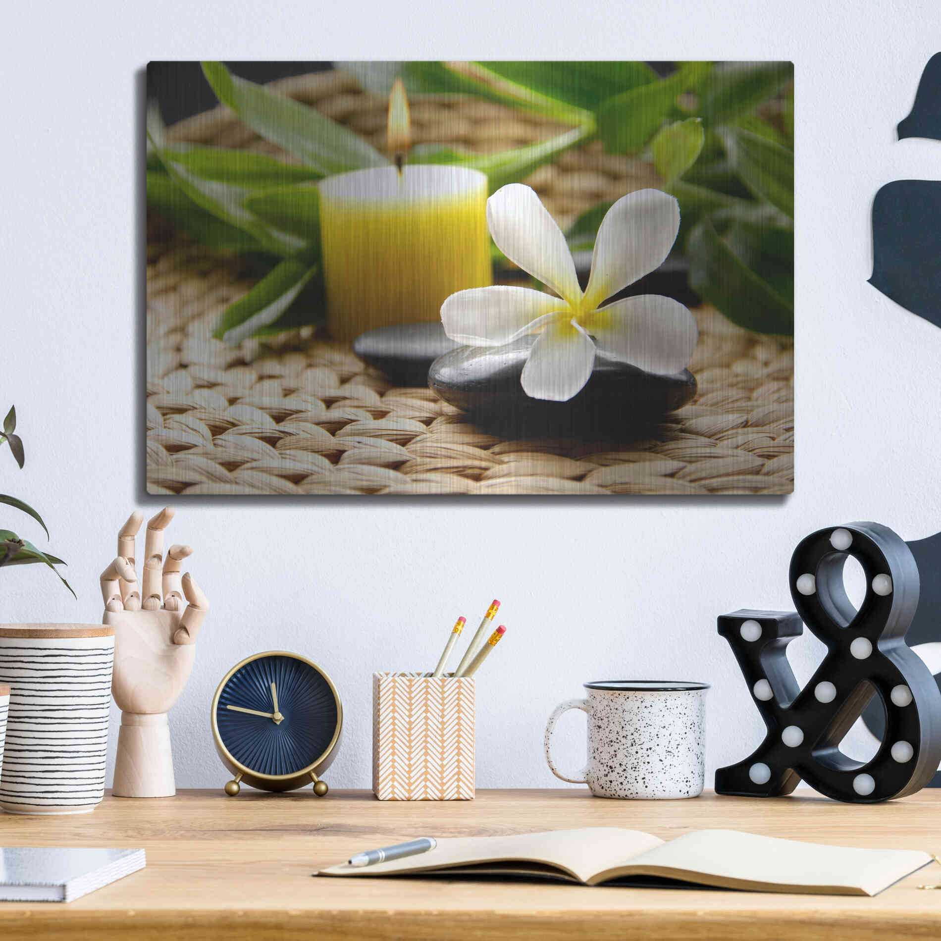 Luxe Metal Art 'Zen Moments' by Epic Portfolio, Metal Wall Art,16x12