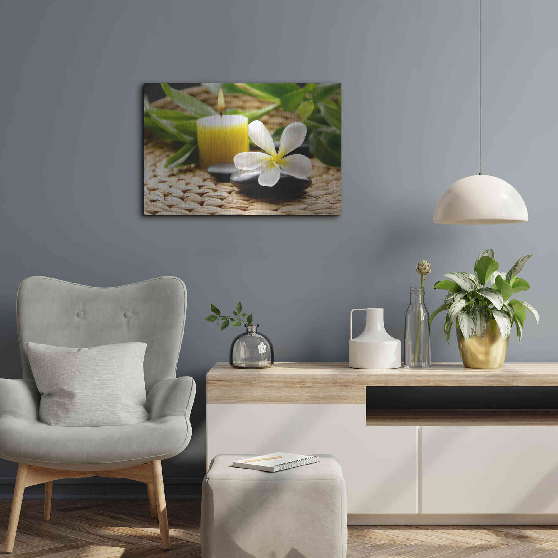 Luxe Metal Art 'Zen Moments' by Epic Portfolio, Metal Wall Art,24x16