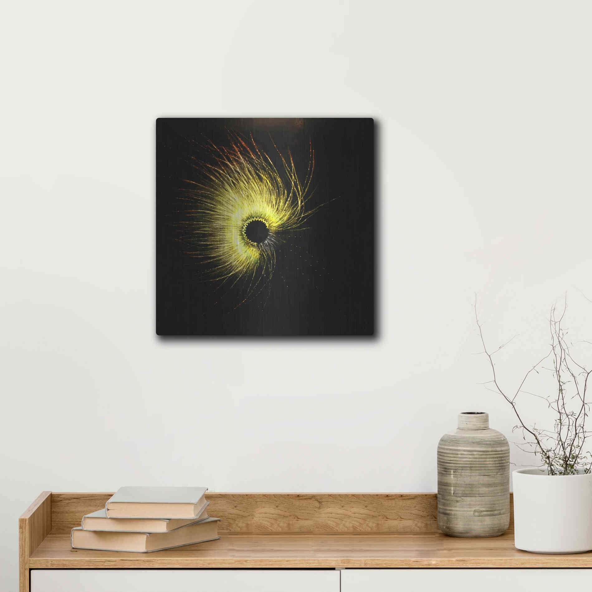 Luxe Metal Art 'Luminescence' by Rita Shimelfarb, Metal Wall Art,12x12