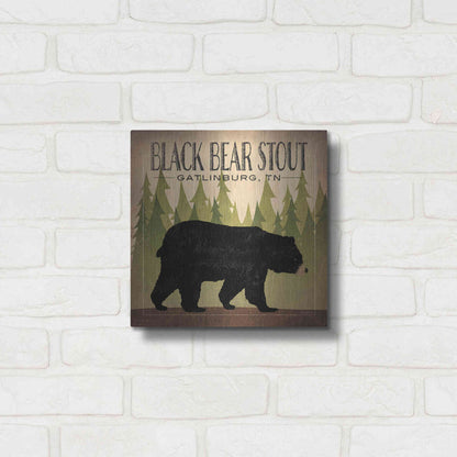 Luxe Metal Art 'Take a Hike Bear Black Bear Stout' by Ryan Fowler, Metal Wall Art,12x12