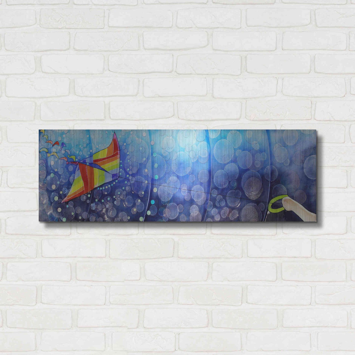 Luxe Metal Art 'Air' by Rita Shimelfarb, Metal Wall Art,36x12