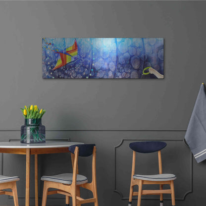 Luxe Metal Art 'Air' by Rita Shimelfarb, Metal Wall Art,48x16