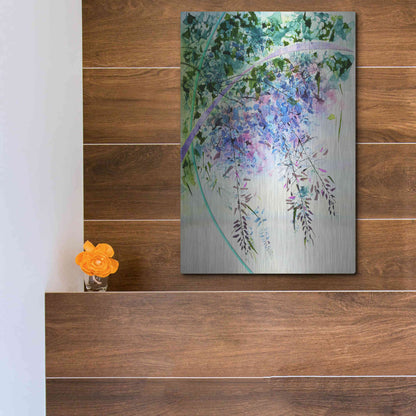 Luxe Metal Art 'Wisteria' by Rita Shimelfarb, Metal Wall Art,12x16