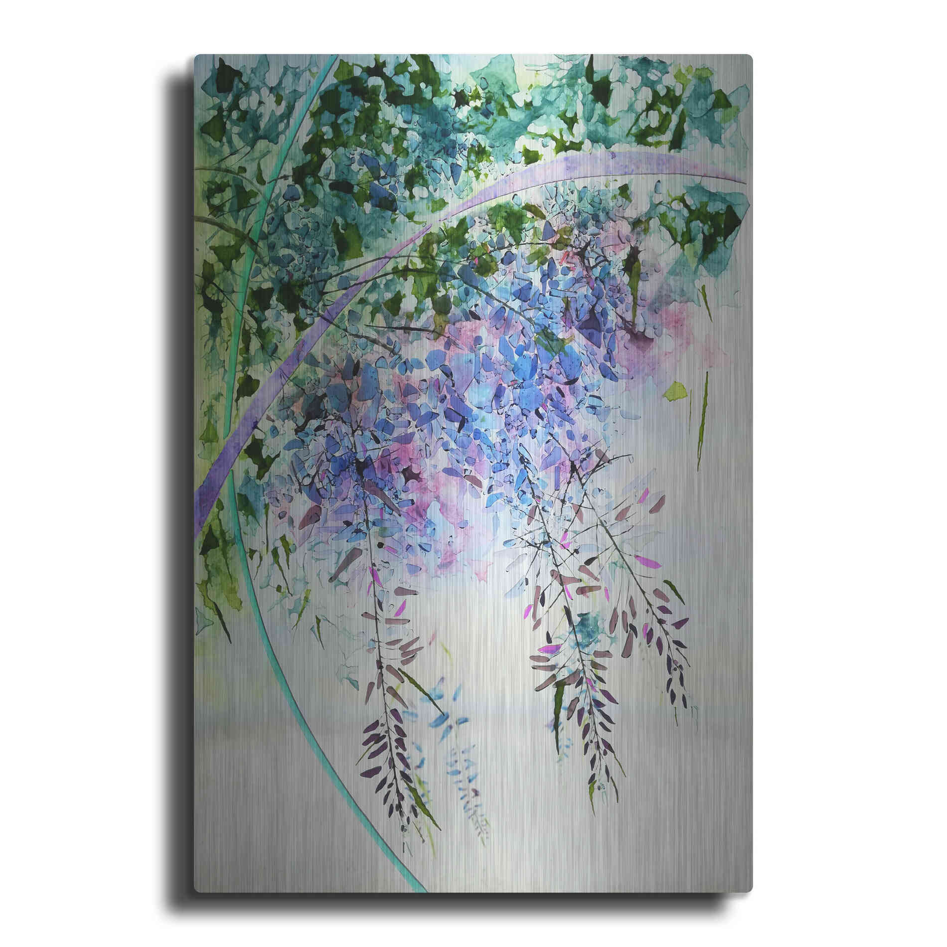 Luxe Metal Art 'Wisteria' by Rita Shimelfarb, Metal Wall Art