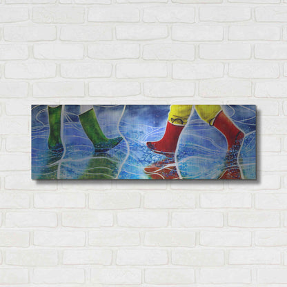 Luxe Metal Art 'Water' by Rita Shimelfarb, Metal Wall Art,36x12