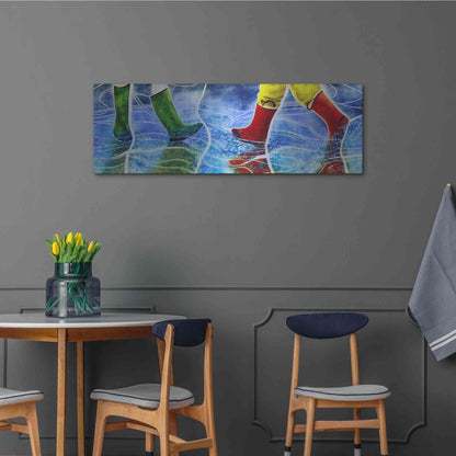 Luxe Metal Art 'Water' by Rita Shimelfarb, Metal Wall Art,48x16