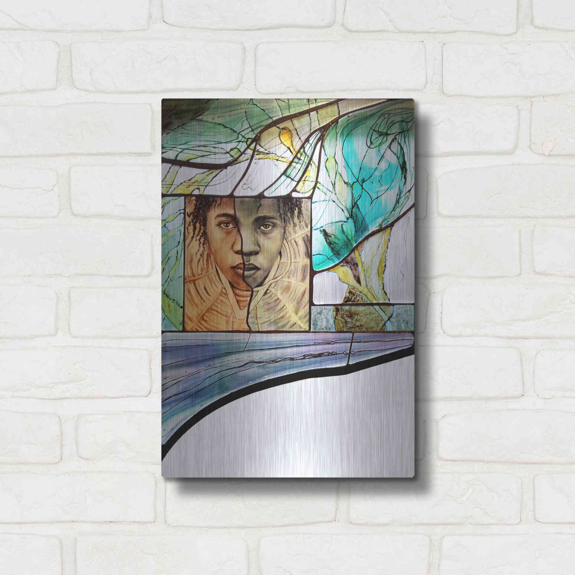 Luxe Metal Art 'Voyage' by Rita Shimelfarb, Metal Wall Art,12x16