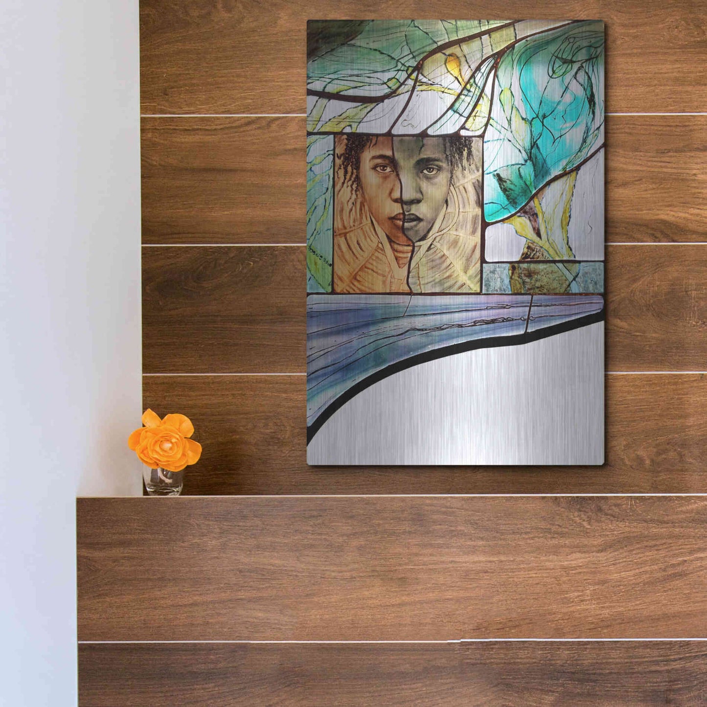 Luxe Metal Art 'Voyage' by Rita Shimelfarb, Metal Wall Art,12x16