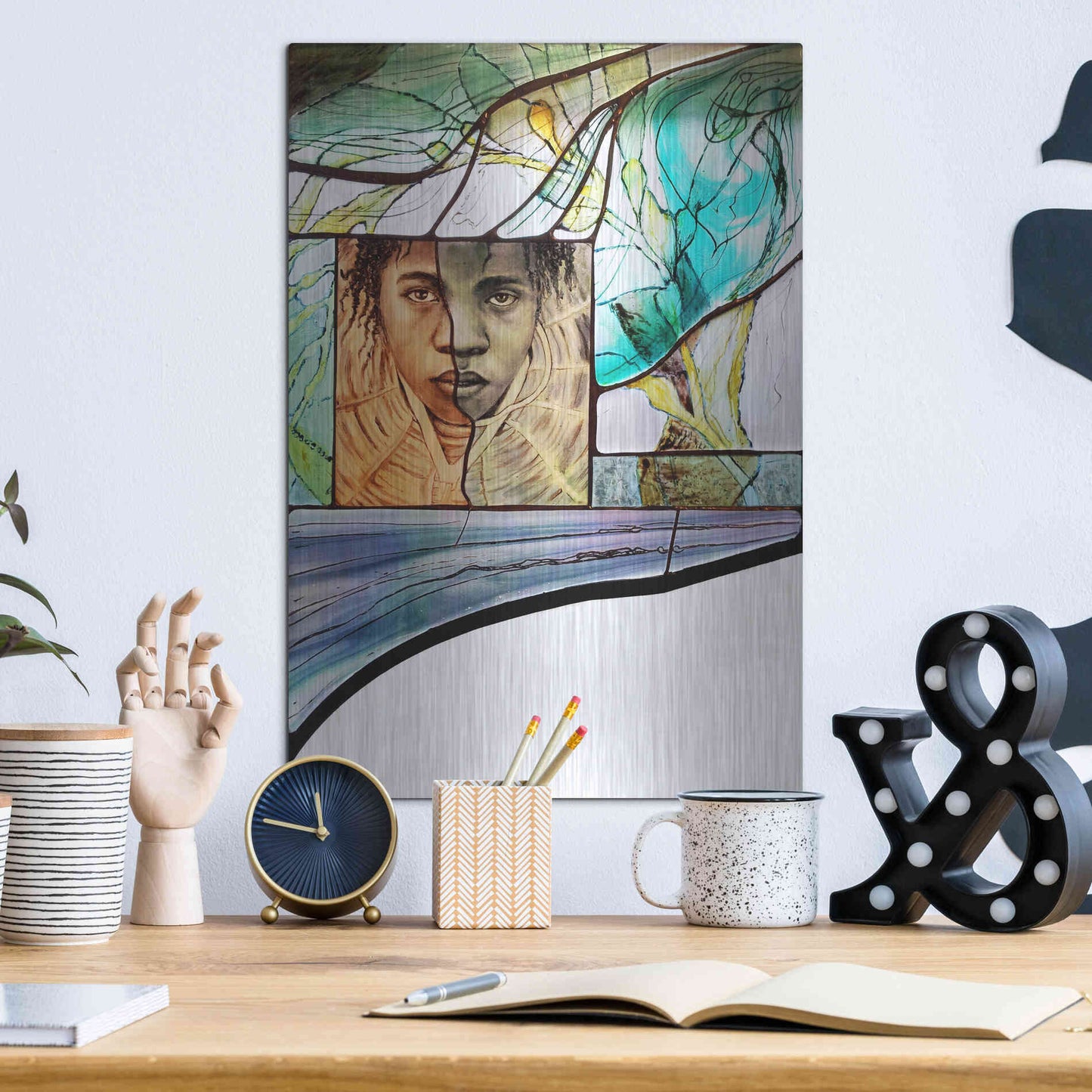 Luxe Metal Art 'Voyage' by Rita Shimelfarb, Metal Wall Art,12x16