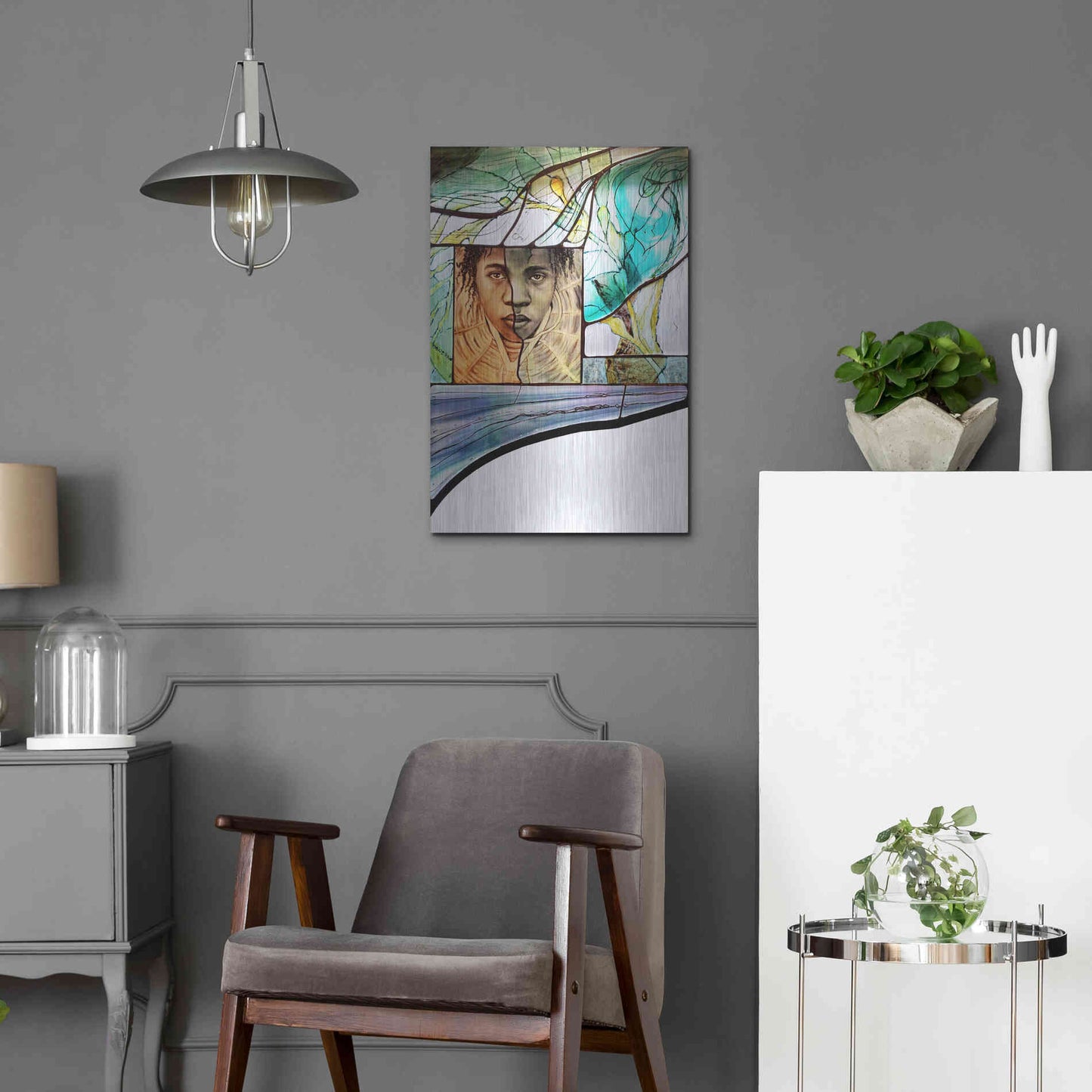 Luxe Metal Art 'Voyage' by Rita Shimelfarb, Metal Wall Art,16x24