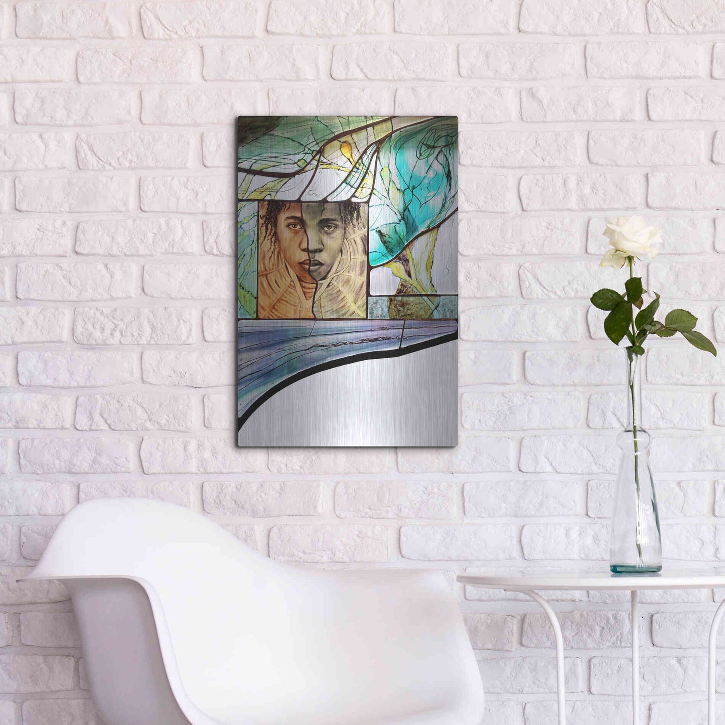 Luxe Metal Art 'Voyage' by Rita Shimelfarb, Metal Wall Art,16x24