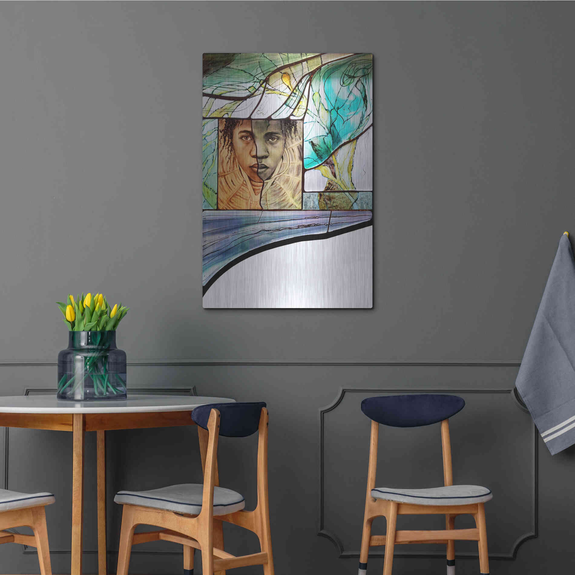 Luxe Metal Art 'Voyage' by Rita Shimelfarb, Metal Wall Art,24x36