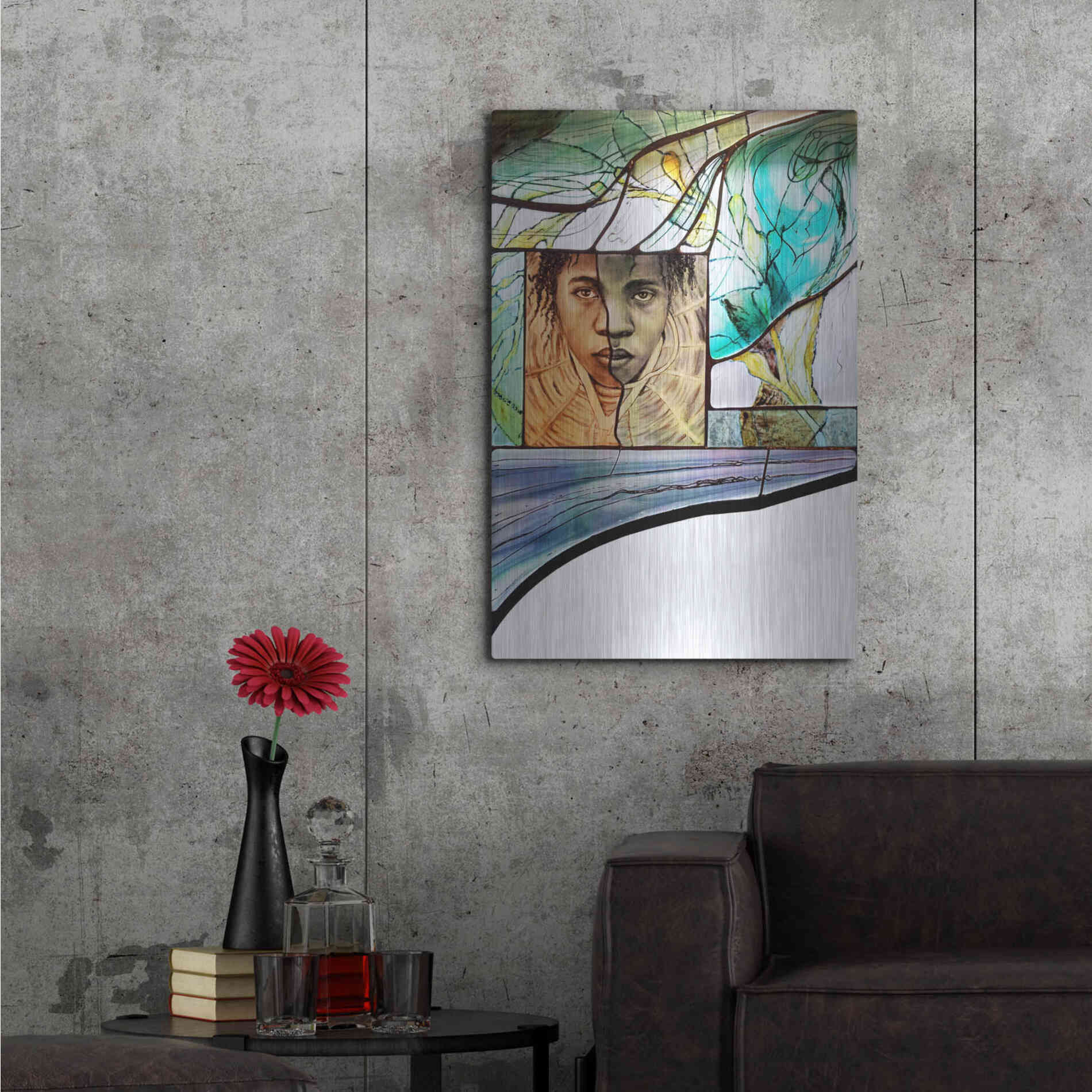 Luxe Metal Art 'Voyage' by Rita Shimelfarb, Metal Wall Art,24x36