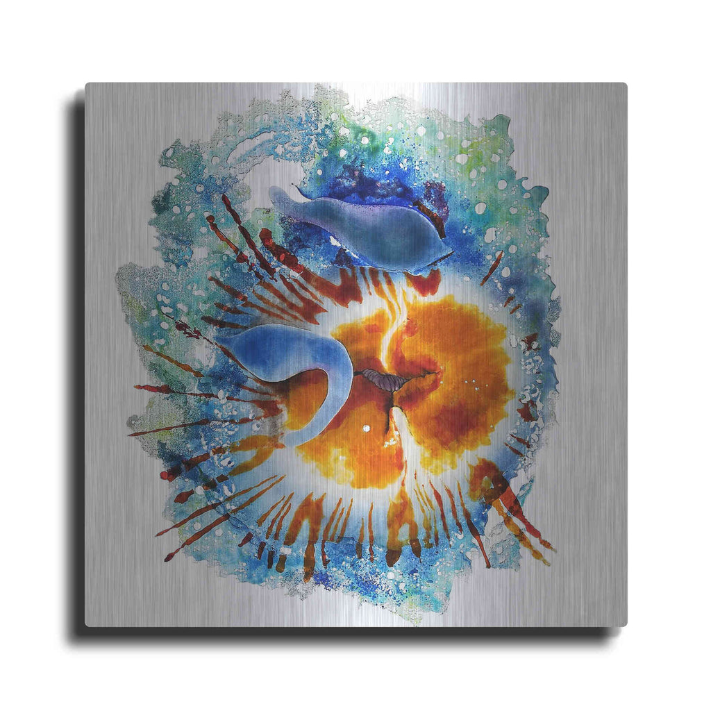 Luxe Metal Art 'Urticina Felinal' by Rita Shimelfarb, Metal Wall Art