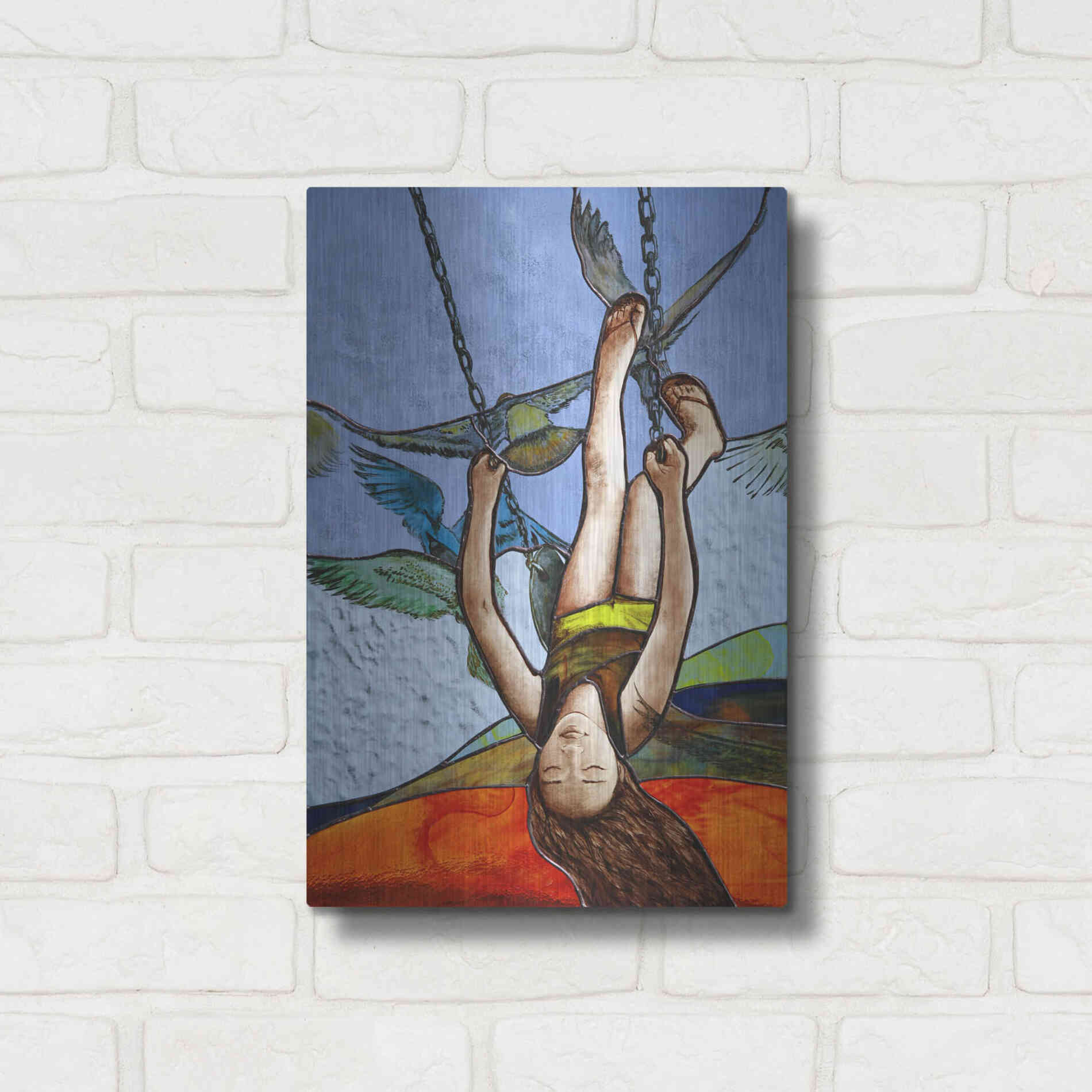 Luxe Metal Art 'Up' by Rita Shimelfarb, Metal Wall Art,12x16