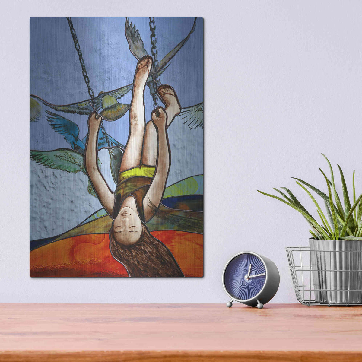 Luxe Metal Art 'Up' by Rita Shimelfarb, Metal Wall Art,12x16
