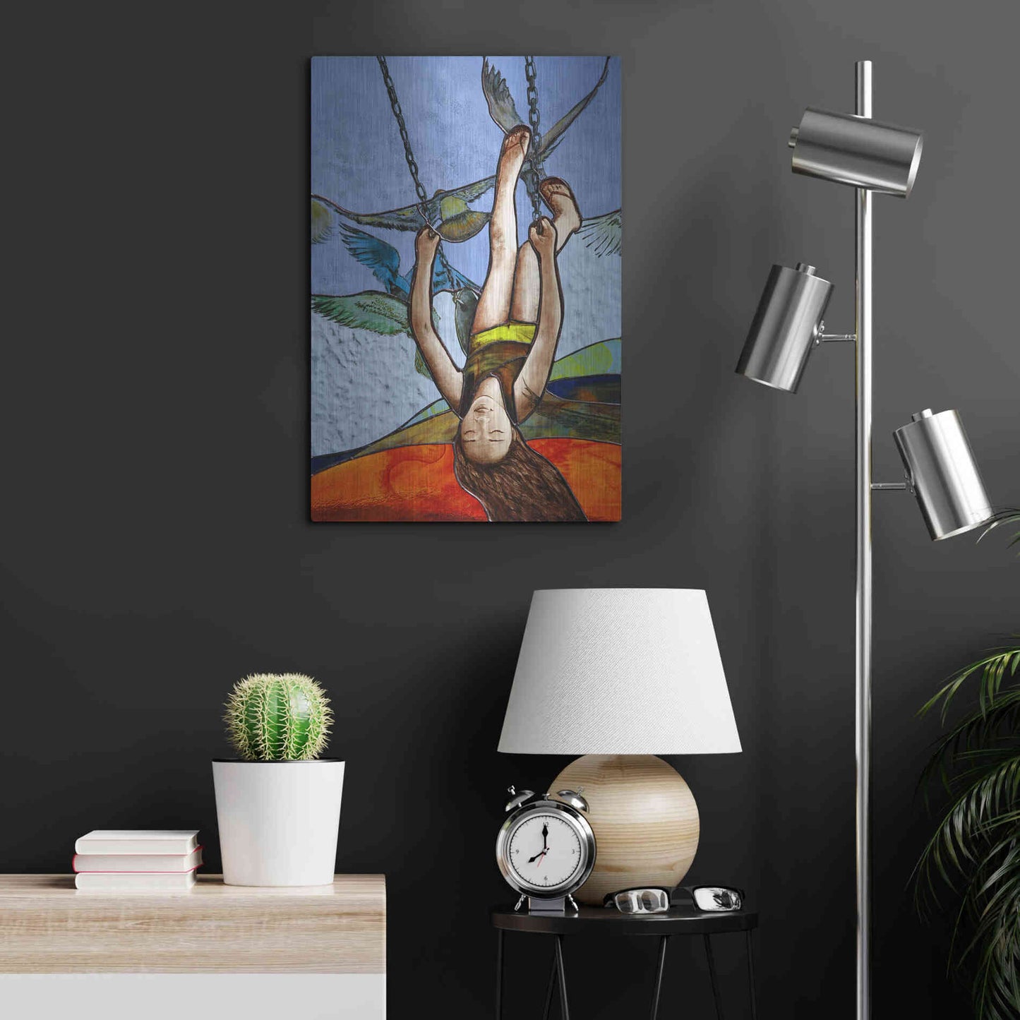 Luxe Metal Art 'Up' by Rita Shimelfarb, Metal Wall Art,16x24