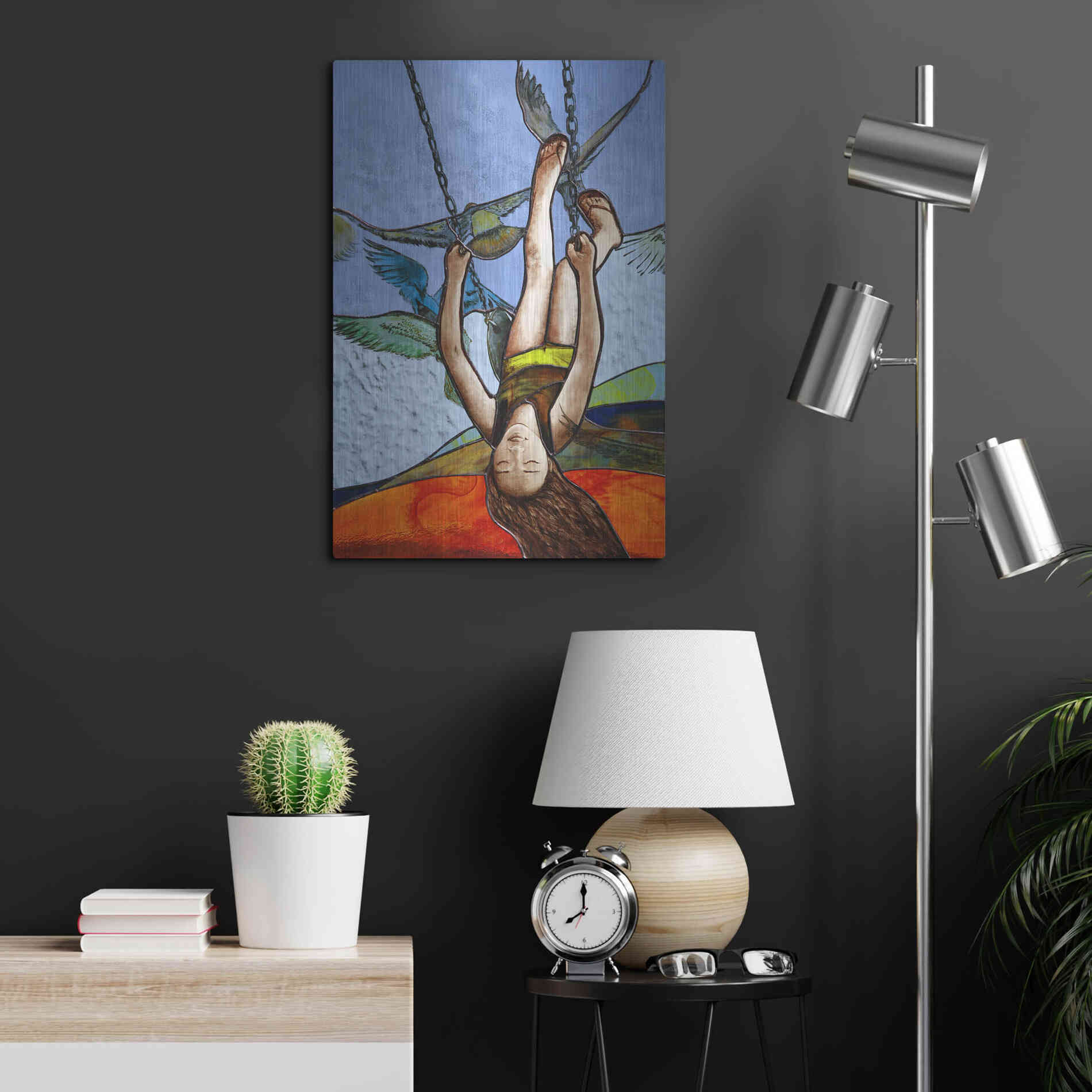 Luxe Metal Art 'Up' by Rita Shimelfarb, Metal Wall Art,16x24