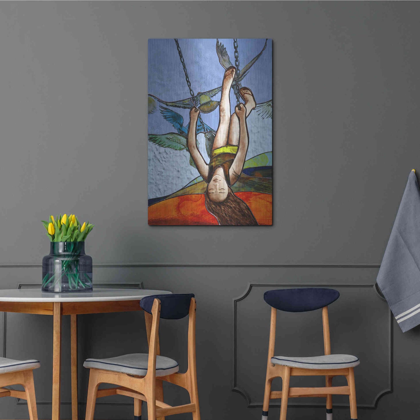 Luxe Metal Art 'Up' by Rita Shimelfarb, Metal Wall Art,24x36