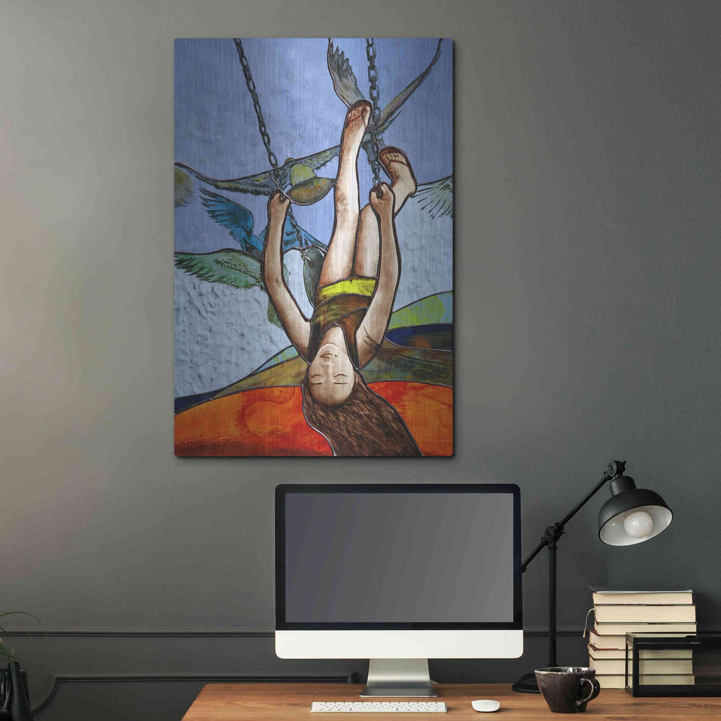 Luxe Metal Art 'Up' by Rita Shimelfarb, Metal Wall Art,24x36