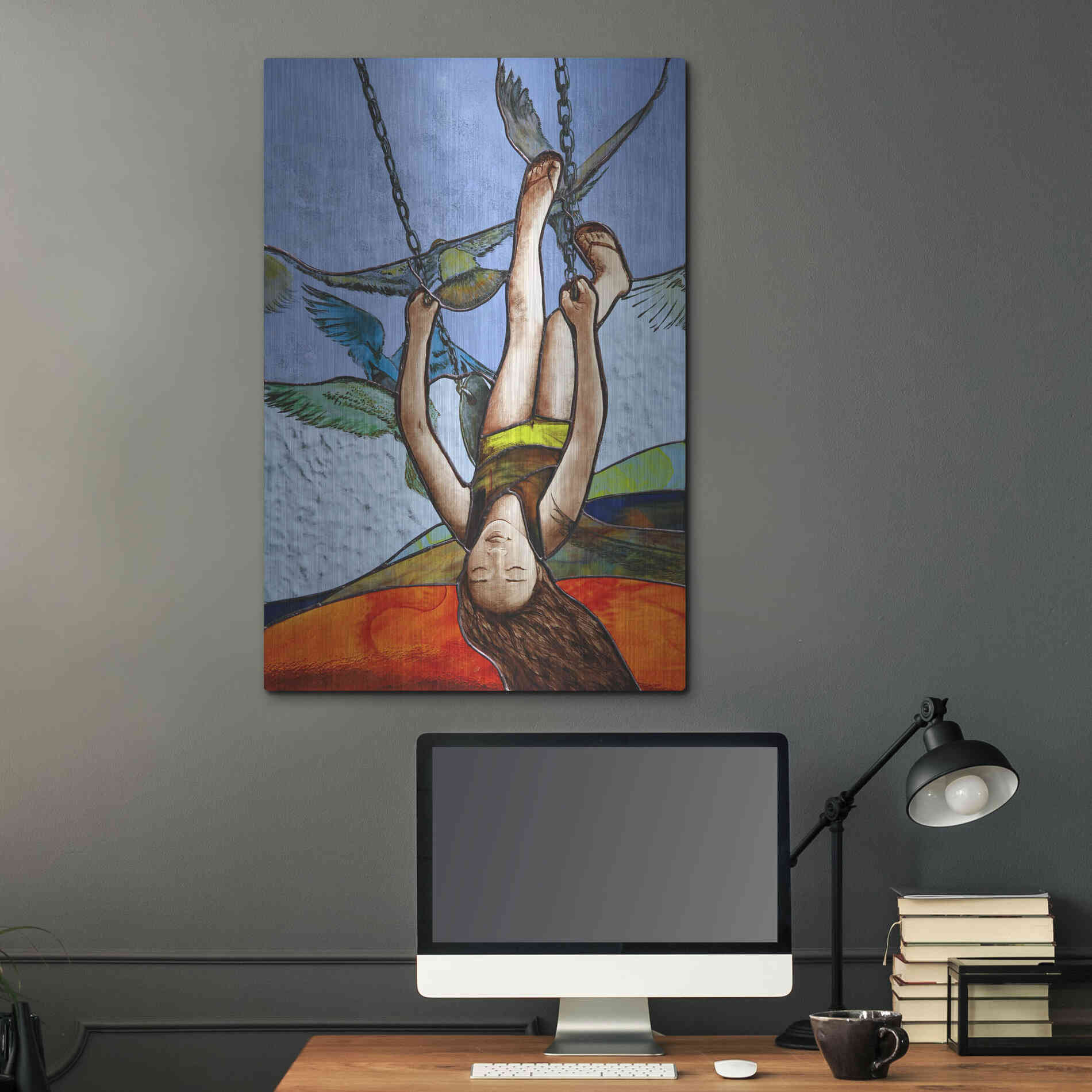 Luxe Metal Art 'Up' by Rita Shimelfarb, Metal Wall Art,24x36