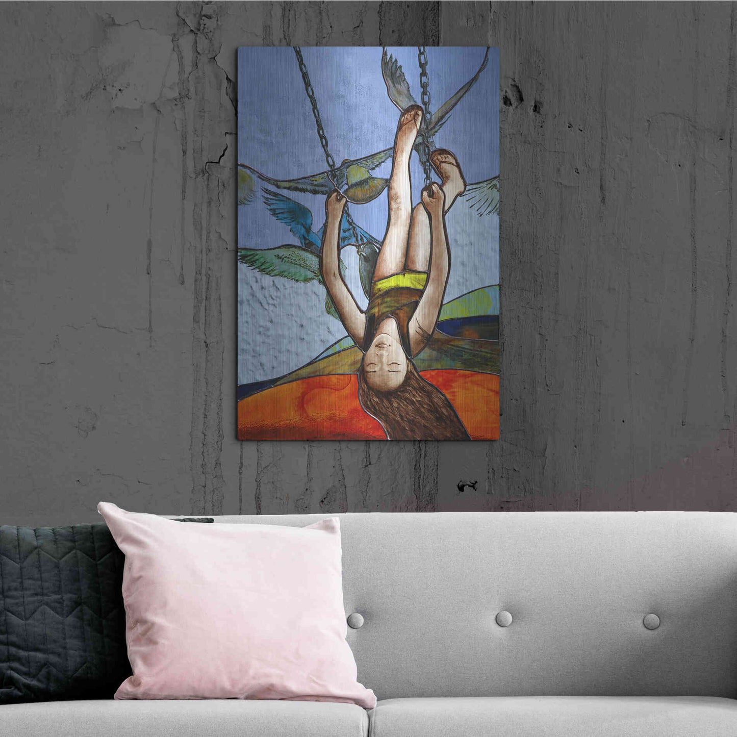 Luxe Metal Art 'Up' by Rita Shimelfarb, Metal Wall Art,24x36