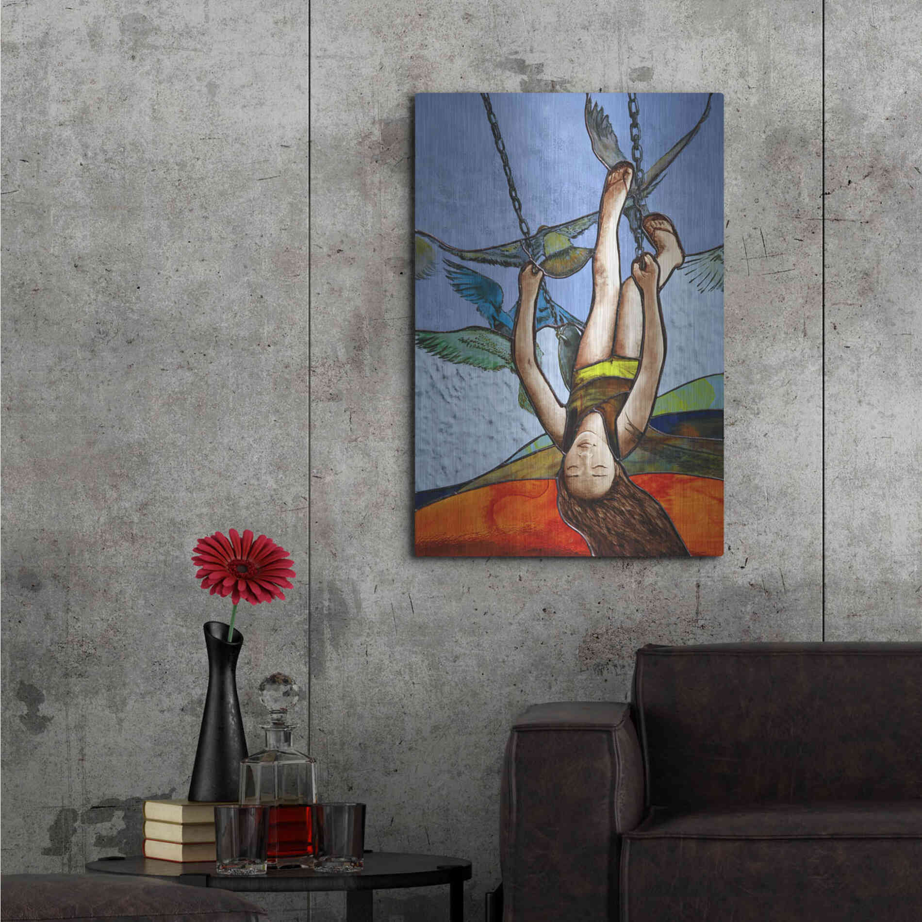 Luxe Metal Art 'Up' by Rita Shimelfarb, Metal Wall Art,24x36