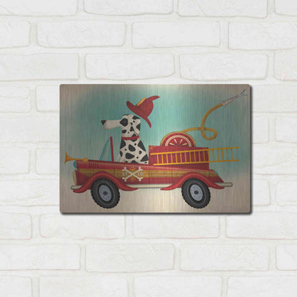 Luxe Metal Art 'K9 Fire Department' by Ryan Fowler, Metal Wall Art,16x12