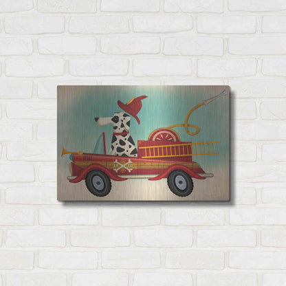 Luxe Metal Art 'K9 Fire Department' by Ryan Fowler, Metal Wall Art,24x16
