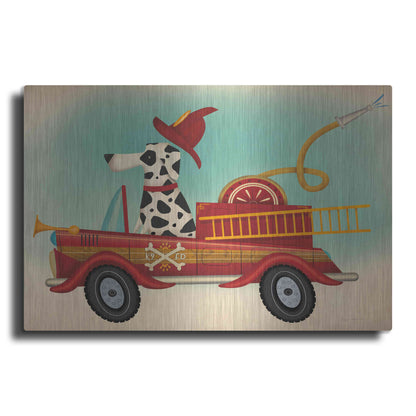 Luxe Metal Art 'K9 Fire Department' by Ryan Fowler, Metal Wall Art