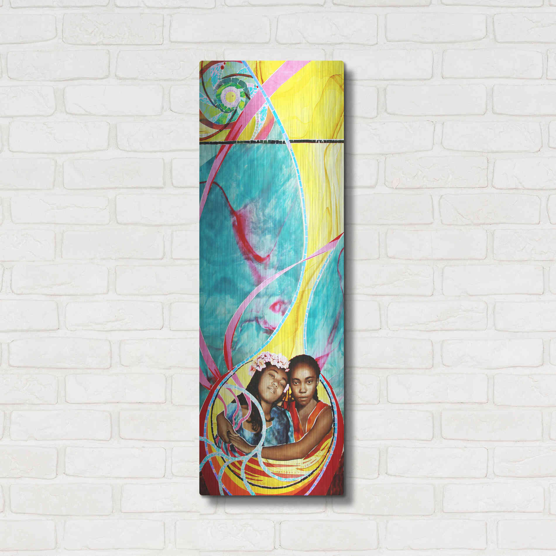 Luxe Metal Art 'Love And Faith' by Rita Shimelfarb, Metal Wall Art,12x36