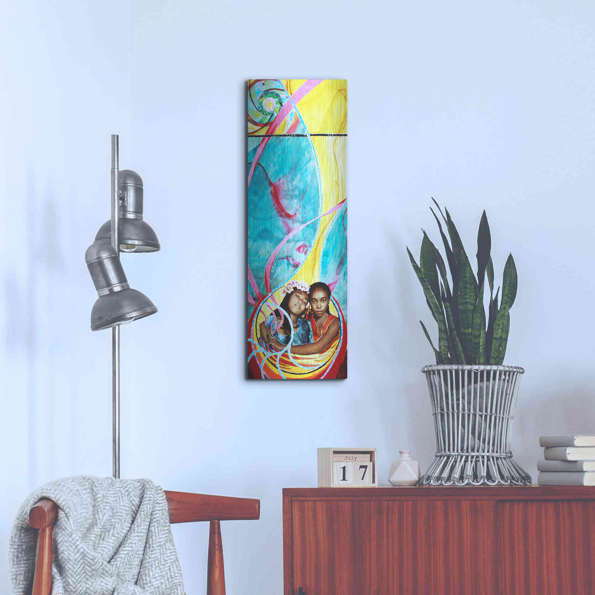 Luxe Metal Art 'Love And Faith' by Rita Shimelfarb, Metal Wall Art,12x36