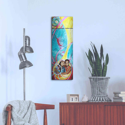 Luxe Metal Art 'Love And Faith' by Rita Shimelfarb, Metal Wall Art,12x36