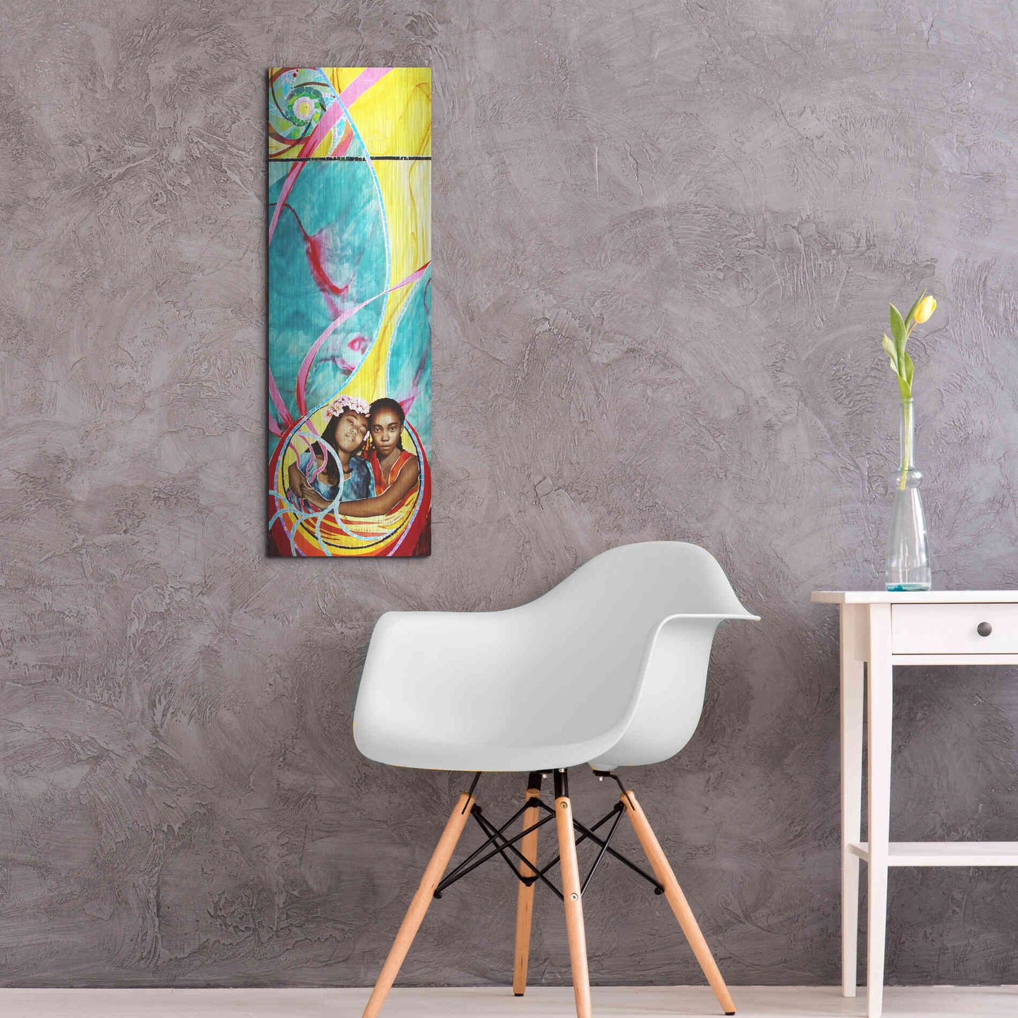 Luxe Metal Art 'Love And Faith' by Rita Shimelfarb, Metal Wall Art,12x36