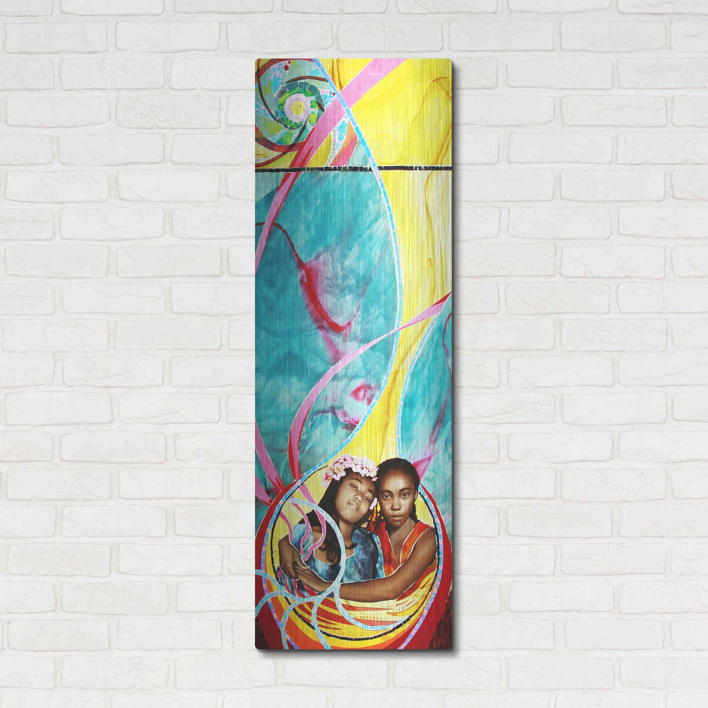 Luxe Metal Art 'Love And Faith' by Rita Shimelfarb, Metal Wall Art,16x48