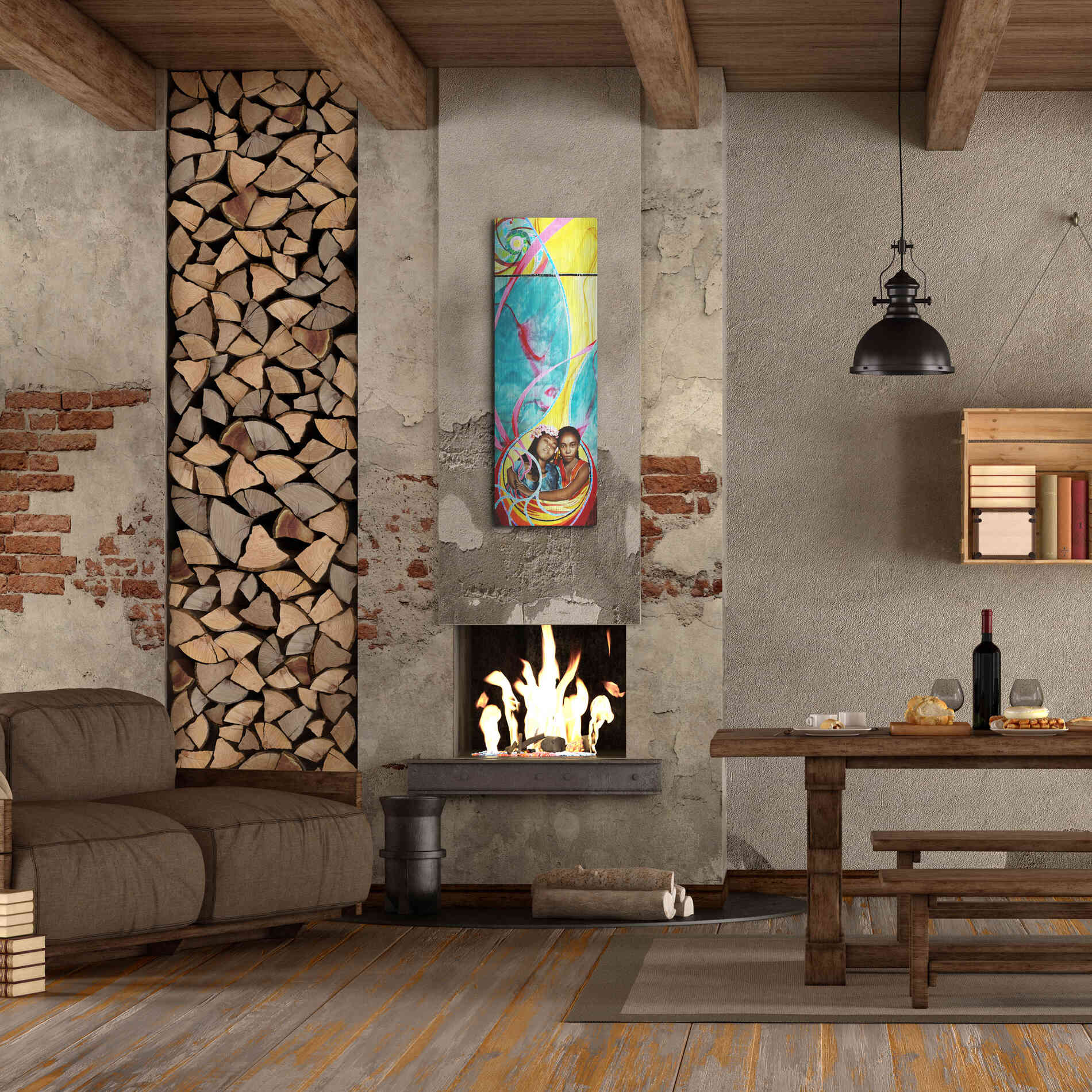 Luxe Metal Art 'Love And Faith' by Rita Shimelfarb, Metal Wall Art,16x48