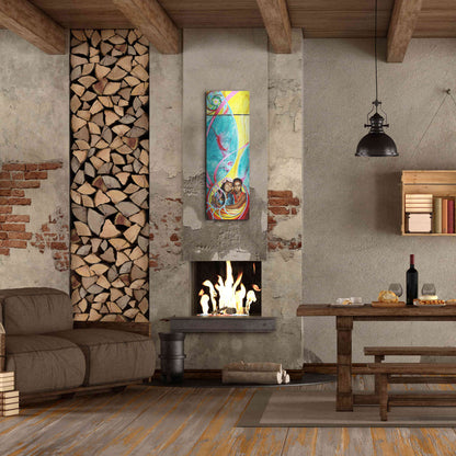 Luxe Metal Art 'Love And Faith' by Rita Shimelfarb, Metal Wall Art,16x48