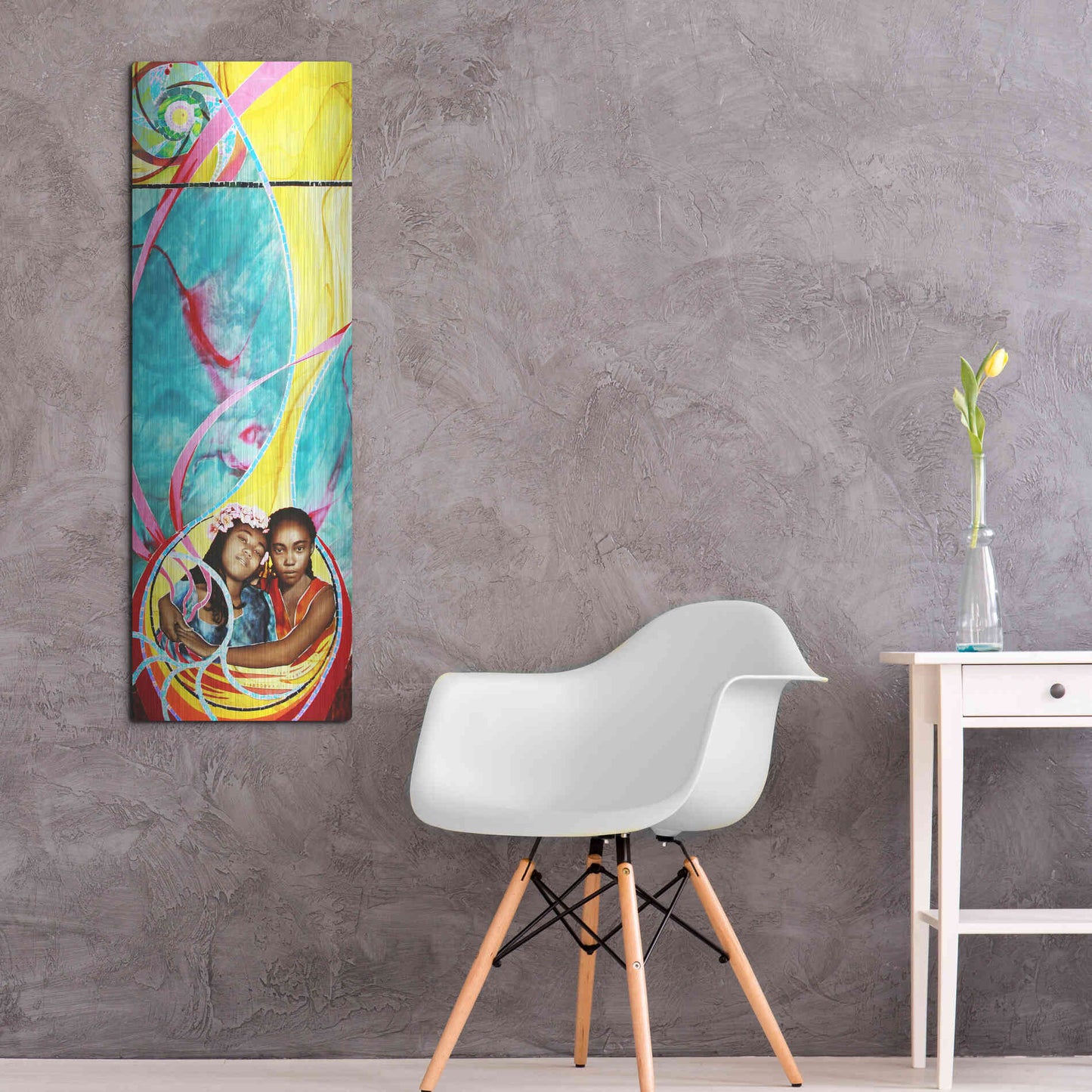 Luxe Metal Art 'Love And Faith' by Rita Shimelfarb, Metal Wall Art,16x48