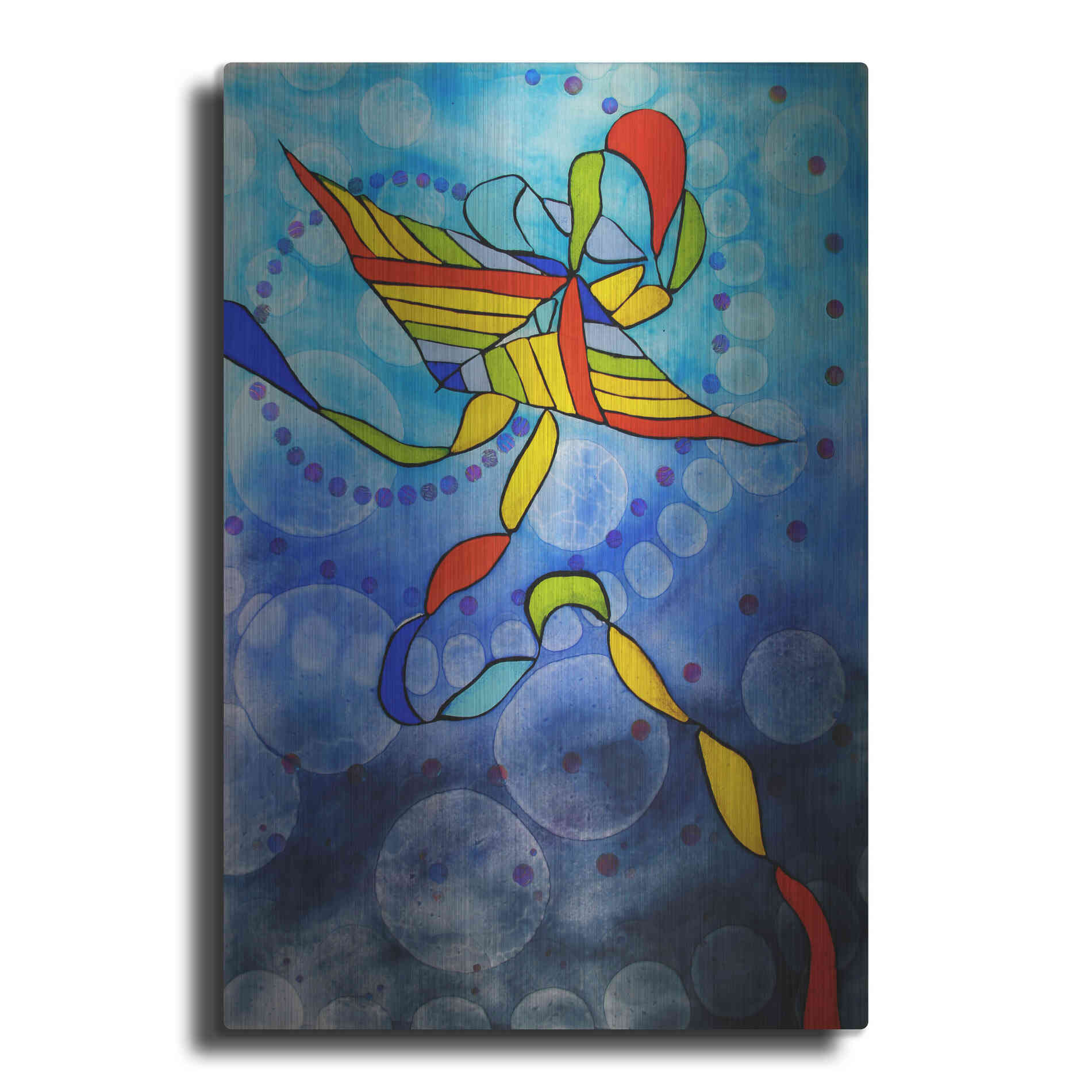 Luxe Metal Art 'Kite Transmitted' by Rita Shimelfarb, Metal Wall Art