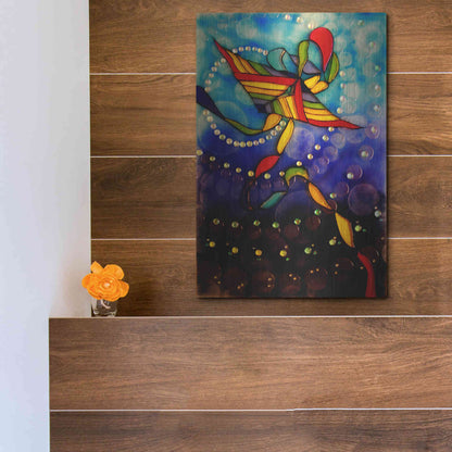 Luxe Metal Art 'Kite Reflected' by Rita Shimelfarb, Metal Wall Art,12x16