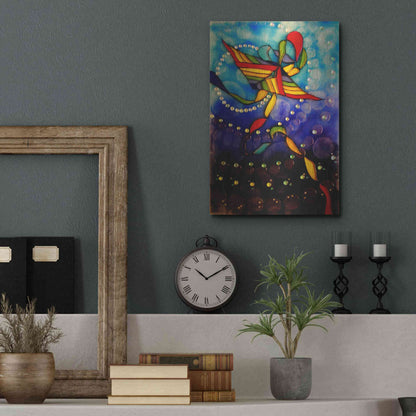 Luxe Metal Art 'Kite Reflected' by Rita Shimelfarb, Metal Wall Art,12x16