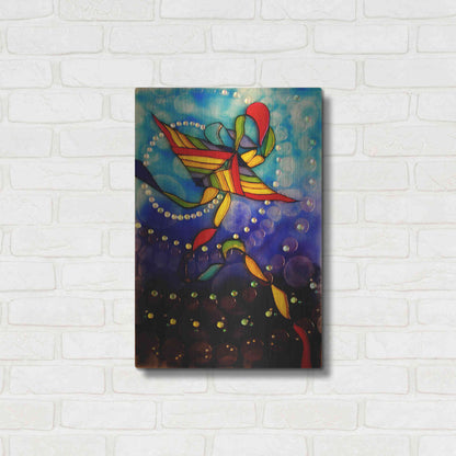 Luxe Metal Art 'Kite Reflected' by Rita Shimelfarb, Metal Wall Art,16x24