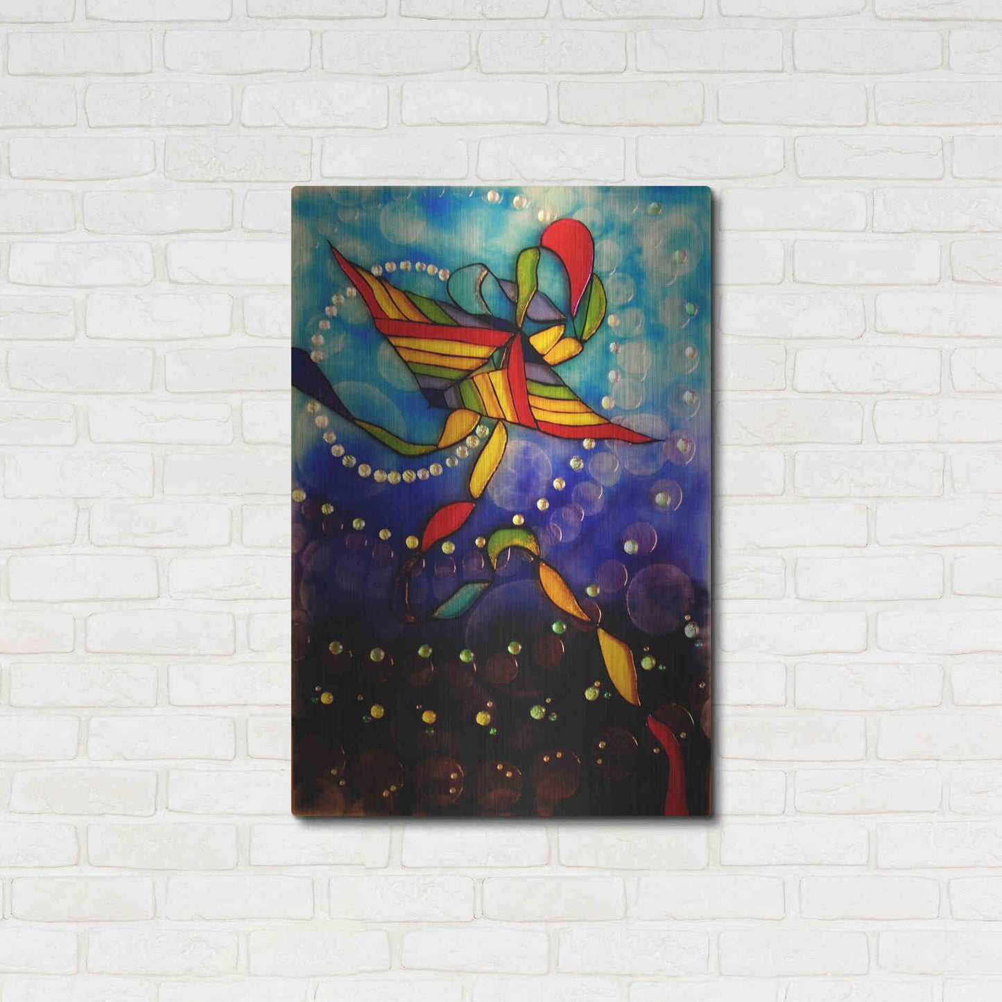 Luxe Metal Art 'Kite Reflected' by Rita Shimelfarb, Metal Wall Art,24x36