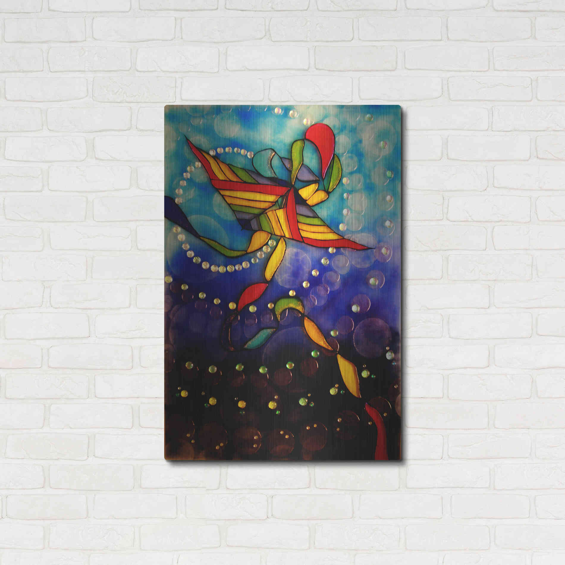 Luxe Metal Art 'Kite Reflected' by Rita Shimelfarb, Metal Wall Art,24x36