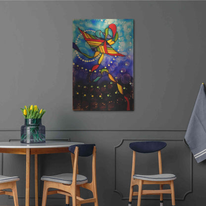 Luxe Metal Art 'Kite Reflected' by Rita Shimelfarb, Metal Wall Art,24x36