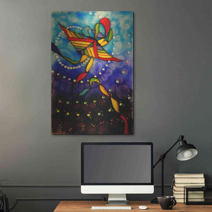 Luxe Metal Art 'Kite Reflected' by Rita Shimelfarb, Metal Wall Art,24x36