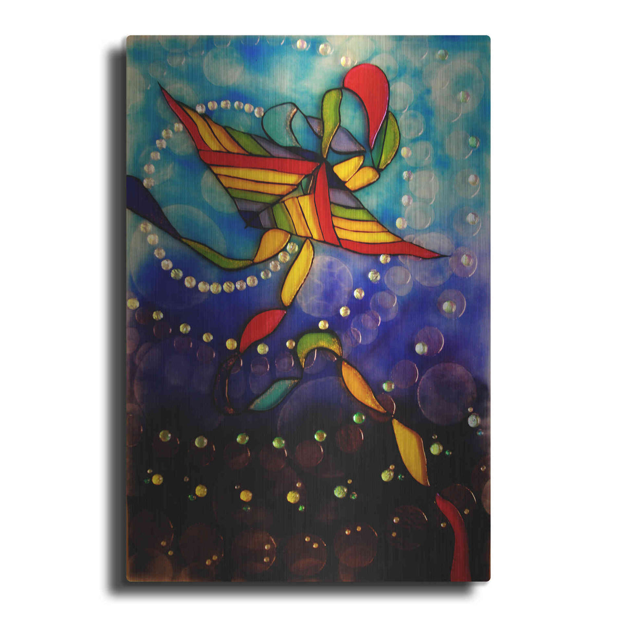 Luxe Metal Art 'Kite Reflected' by Rita Shimelfarb, Metal Wall Art